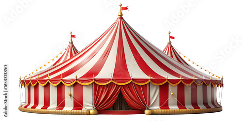 circus tent carnival tent isolated on white background PNG, AI GENERATED 