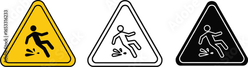 Caution wet floor sign slippery surface warning hazard safety