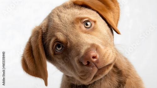Wallpaper Mural Adorable Chocolate Labrador Puppy Looking Curious Torontodigital.ca