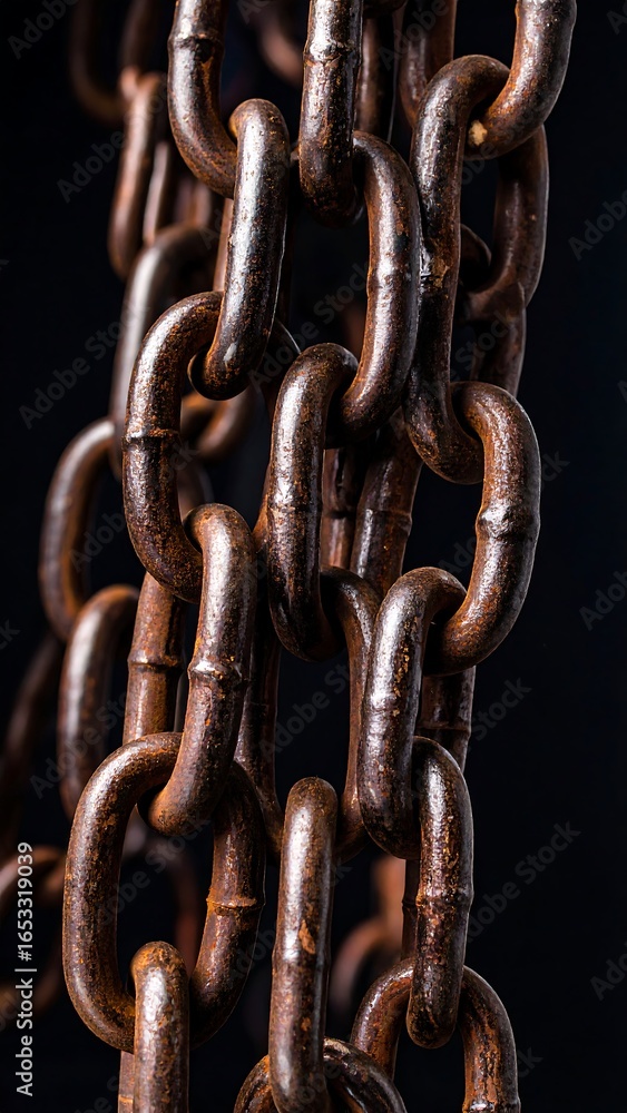 Fototapeta premium Close-up of rusty metal chains (2)