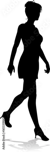 A silhouette woman in profi...