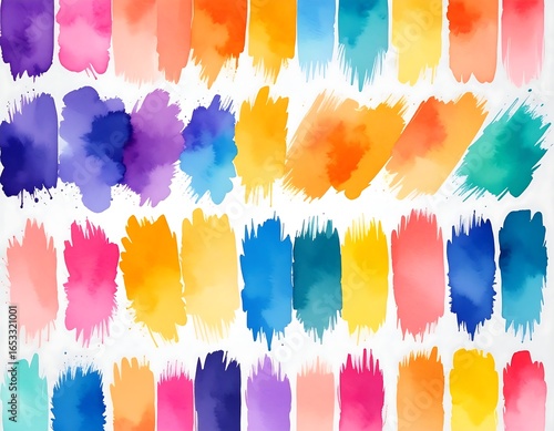 Wallpaper Mural Colorful watercolor paint strokes Torontodigital.ca