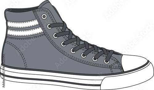 Buy gray high top sneakers casual footwear fashion online now