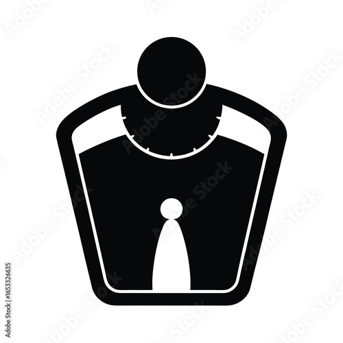 Vector art of weight scale icon, isolated