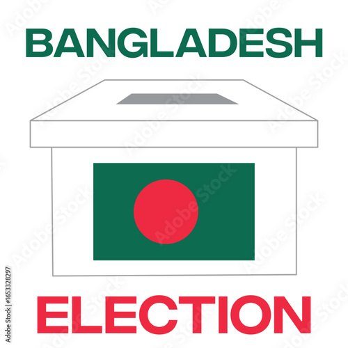 Bangladesh election poster design with ballot box and voting symbol