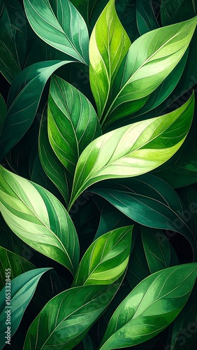 Wallpaper Mural Lush green leaves in a dense cluster Torontodigital.ca