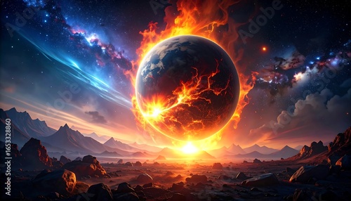 Burning planet in a cosmic landscape