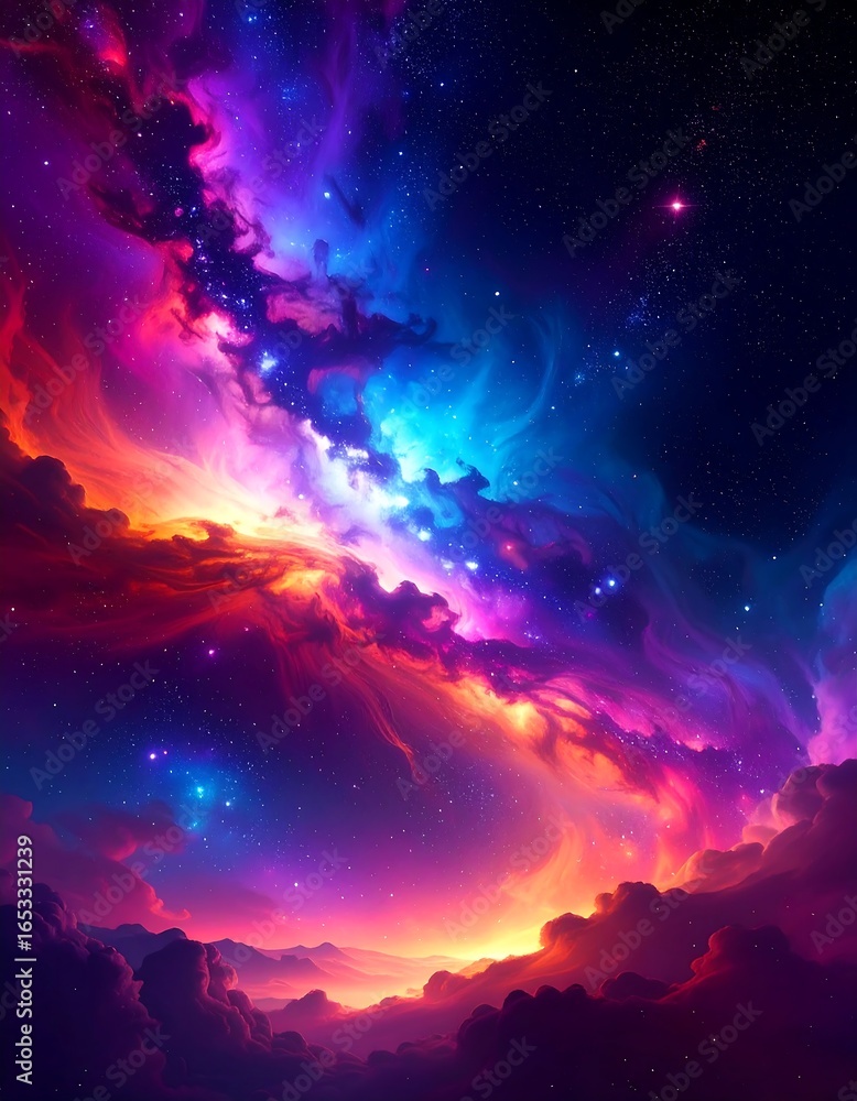 Fototapeta premium Colorful cosmic cloudscape