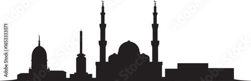 Kazan Skyline Silhouette Vector Illustration with Famous Landmarks and Cityscape Elements