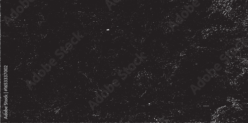 Monochrome texture composed of irregular graphic elements. Distressed uneven grunge background. Abstract vector illustration. Overlay for interesting effect and depth. Isolated on white background.