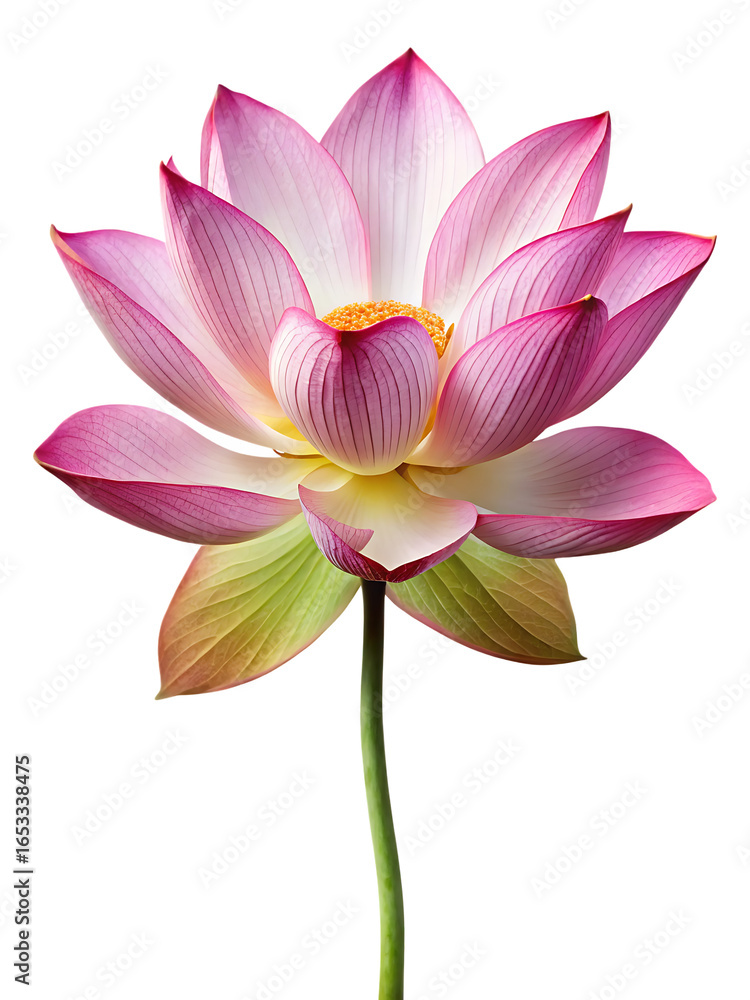 Obraz premium nature lotus flower isolated on white background png, ai generated