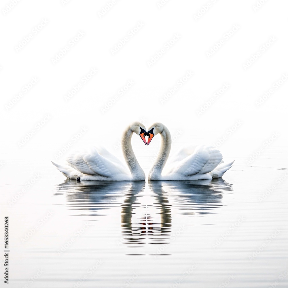 Fototapeta premium two swans on the lake