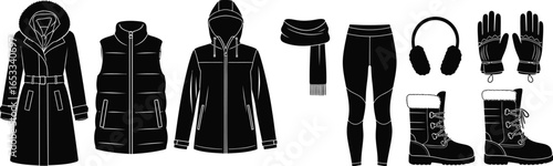 Shop winter clothing outerwear accessories black and white style