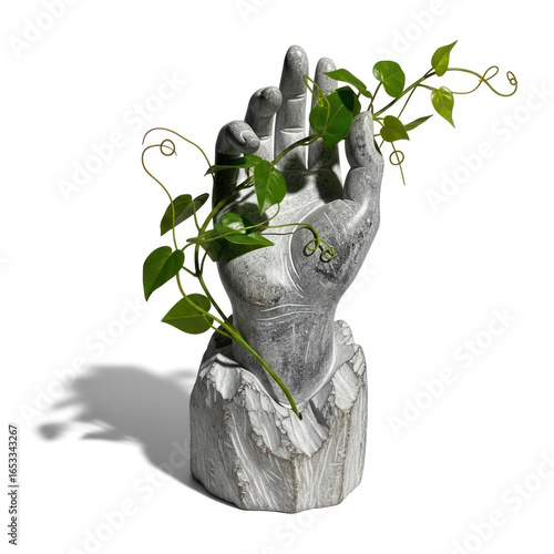 hand holding plant
