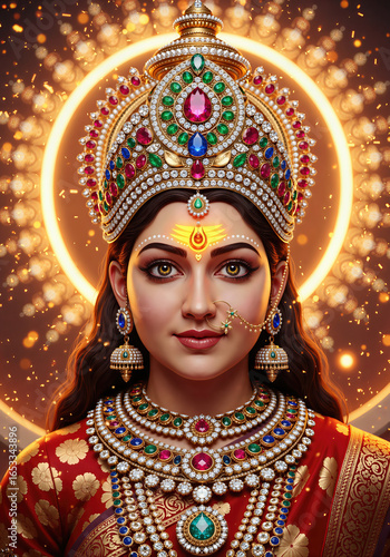 Wallpaper Mural Durga Maa with Sword and Trident Torontodigital.ca