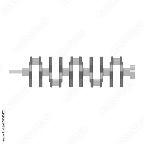 Crankshaft Engineering Precision: A meticulously crafted crankshaft, essential component for automotive or engine performance, is displayed with precision and detail.