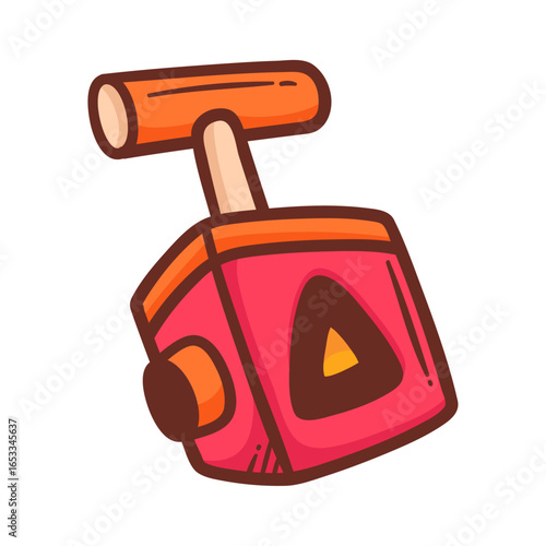 Cartoon Dynamite Icon: A whimsical, hand-drawn illustration of a dynamite with vibrant colors.