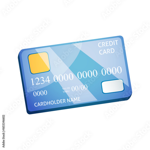 Digital Payment Gateway: A single, stylized credit card against a clean backdrop, signifying digital transactions and financial convenience.