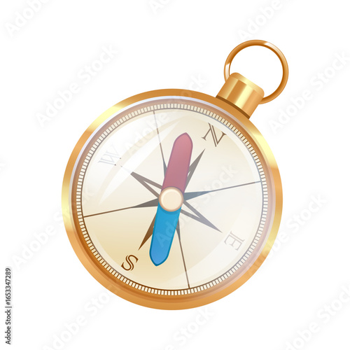 Compass Guiding Exploration: An illustrated image of a classic golden compass, symbolizing direction, exploration, and the quest for new horizons.