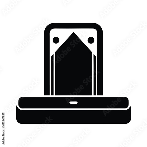 Vector art of black silhouette of a paper shredder isolated