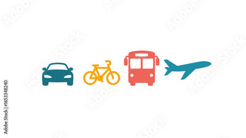 A colorful collection of various modes of transportation.