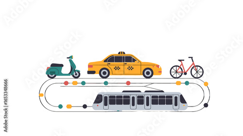 Modern urban transportation options.