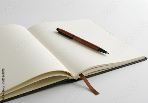 Wallpaper Mural Open notebook with pen, ready for writing, planning and creative ideas, perfect for work and study Torontodigital.ca