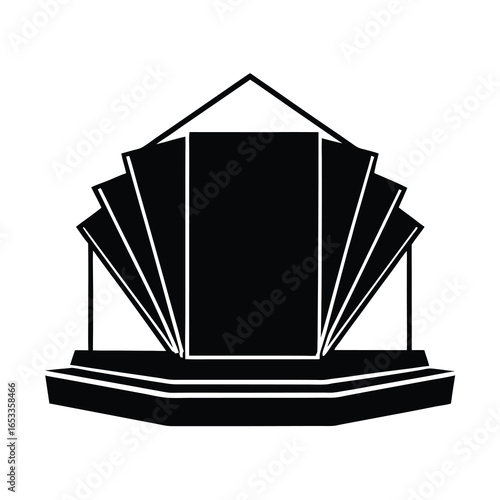 Vector art of modern abstract geometric architecture building structure design icon isolated