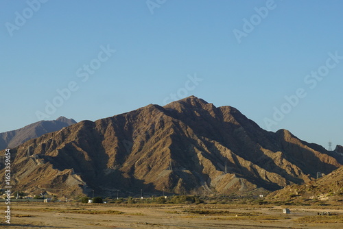 Mountains at Al Aqah Beach in the United Arab Emirates