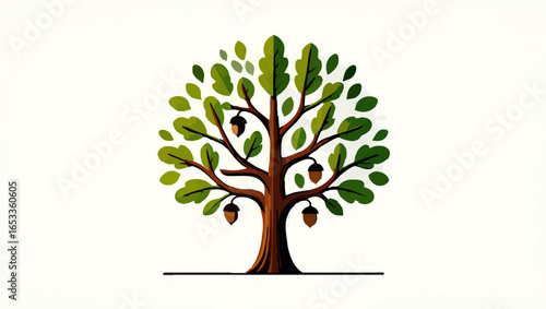 Cocoa Tree with Ripe Pods on White Background

