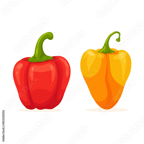 My Simple flat 2D icon, peppers Paprika Hot chili pepper isolated on a white background, vector, flat design, animation design, simple flat 2D icon, minimalist design, vector design, eps format, set