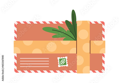 Christmas envelop wrapped ribbon design