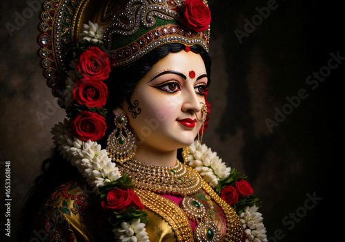 Wallpaper Mural Durga Idol With Roses And Traditional Earrings Torontodigital.ca