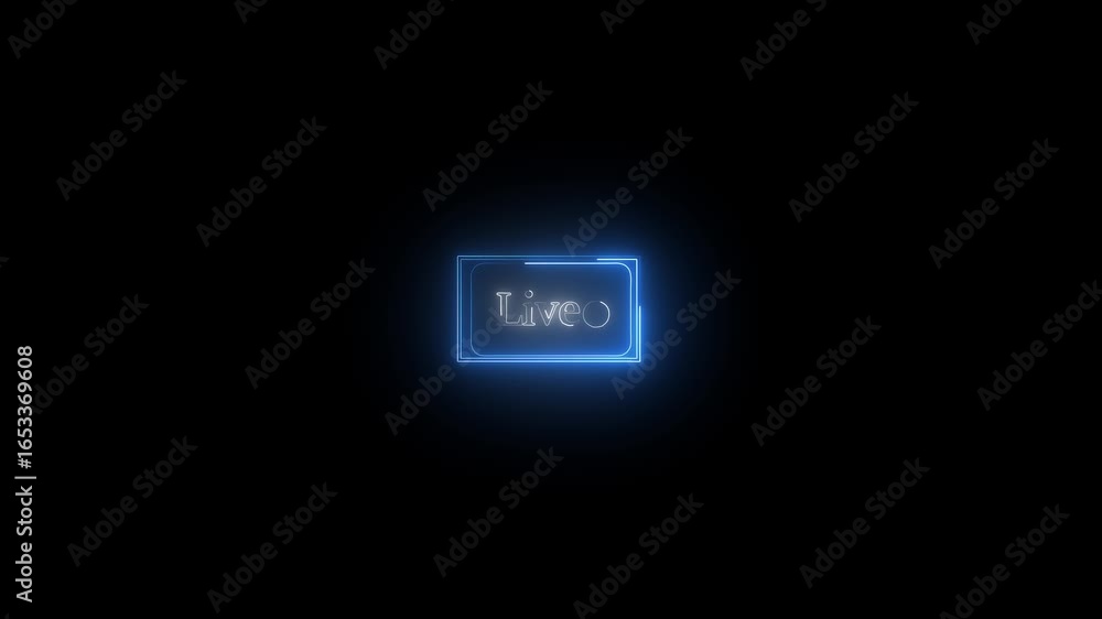Animation of live button with transparent background alpha channel, streaming media graphic Glowing neon live text animation. Animation of live button with transparent background alpha channel, streaming media graphic Glowing neon live text animation.