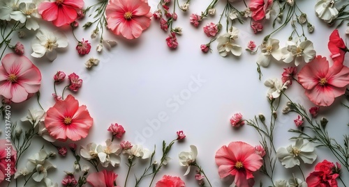 Colorful Flower Arrangement on a Light Background for Creative Decoration.