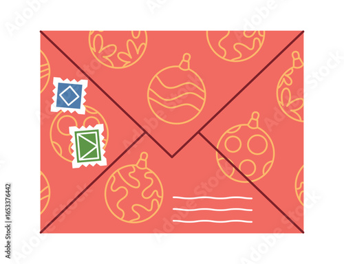 Christmas envelop bauble pattern design