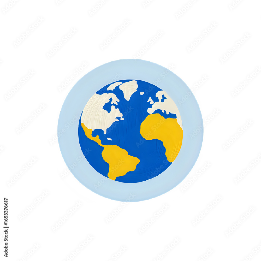 Fototapeta premium Stylized flat design globe icon representing earth