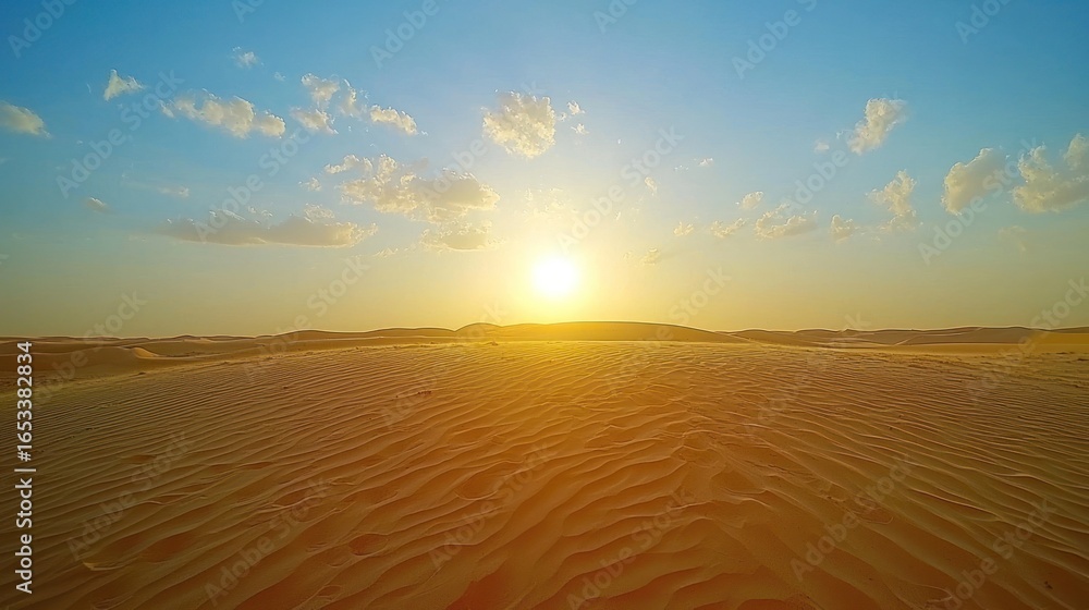 Naklejka premium Golden desert sunset