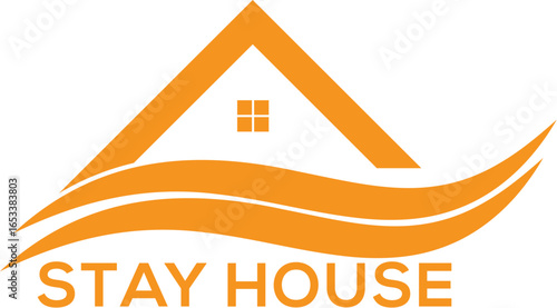 House logo design. Real estate logo design. Architecture, Architectural logo design. Real tor logo design. Stay House logo design. Flat icon design.