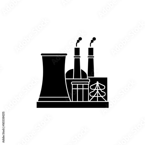 creative details thermal power station icon vector illustration