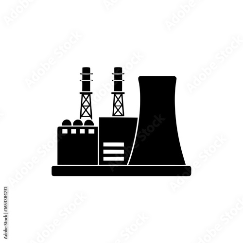 creative details thermal power station icon vector illustration