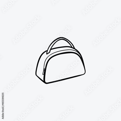 Simple Line Art Cosmetic Bag Icon makeup bag toiletry bag