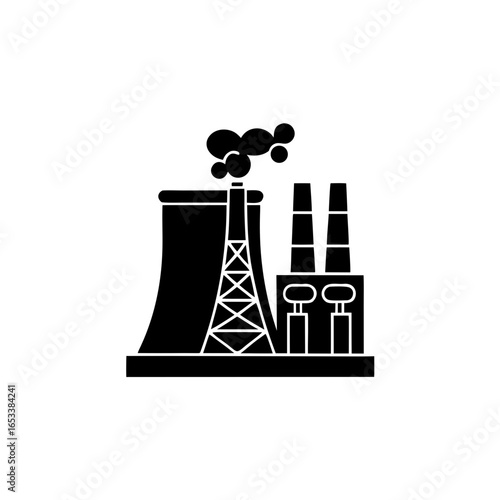 creative details thermal power station icon vector illustration