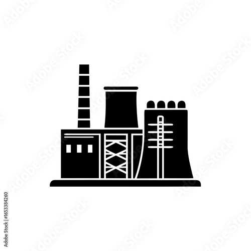 creative details thermal power station icon vector illustration