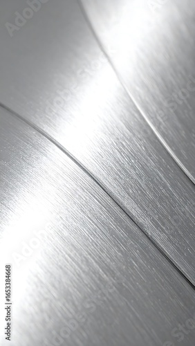 Abstract brushed metal curves