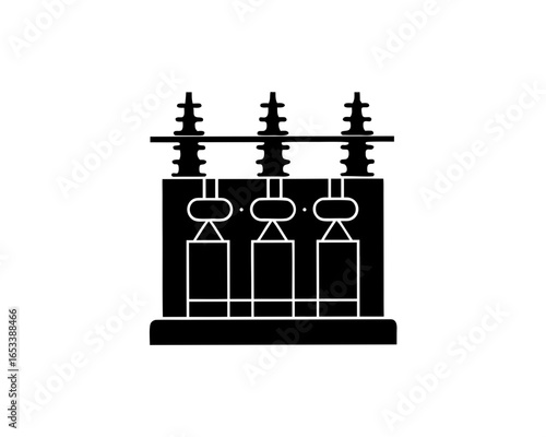 creative details electric substation icon Vector Illustration