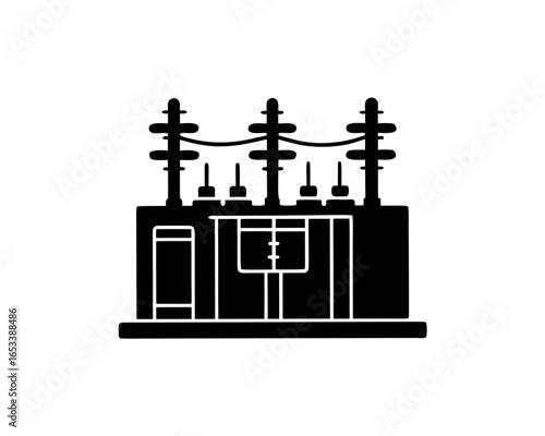 creative details electric substation icon Vector Illustration