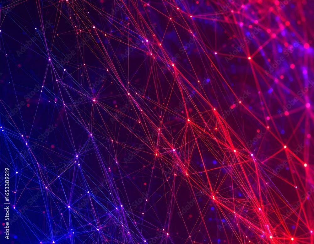 Fototapeta premium Abstract network of vibrant lines and points