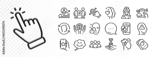 House security, Smile and Organic tested line icons for web app. Glare of light effect. Message icon. Pack of Mental health, Heart, Mindfulness stress pictogram icons. Vector