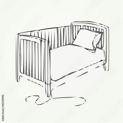 Fitted crib sheets icon in minimalist style with a simple design  